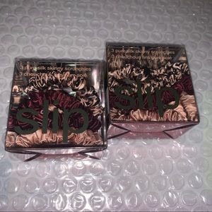2 x slip silk skinny scrunchies